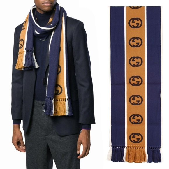 Gucci Unisex Fringed Scarf - Picture 2 of 7